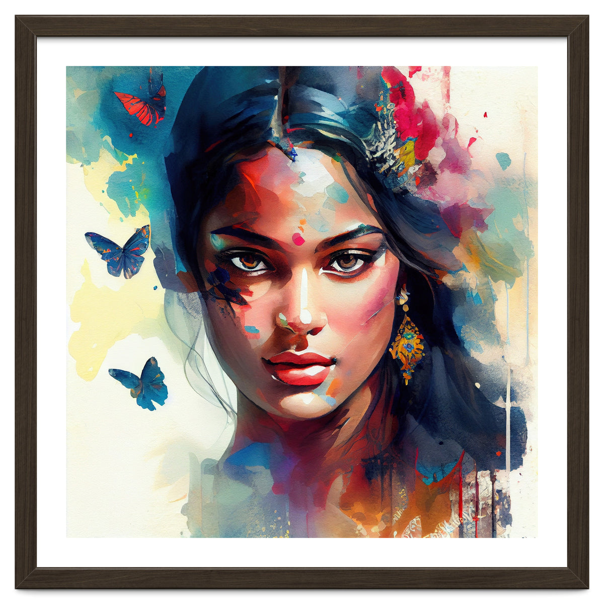 Azure Butterflies Hindu Portrait