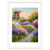Serene Summer Garden Path Oil Painting