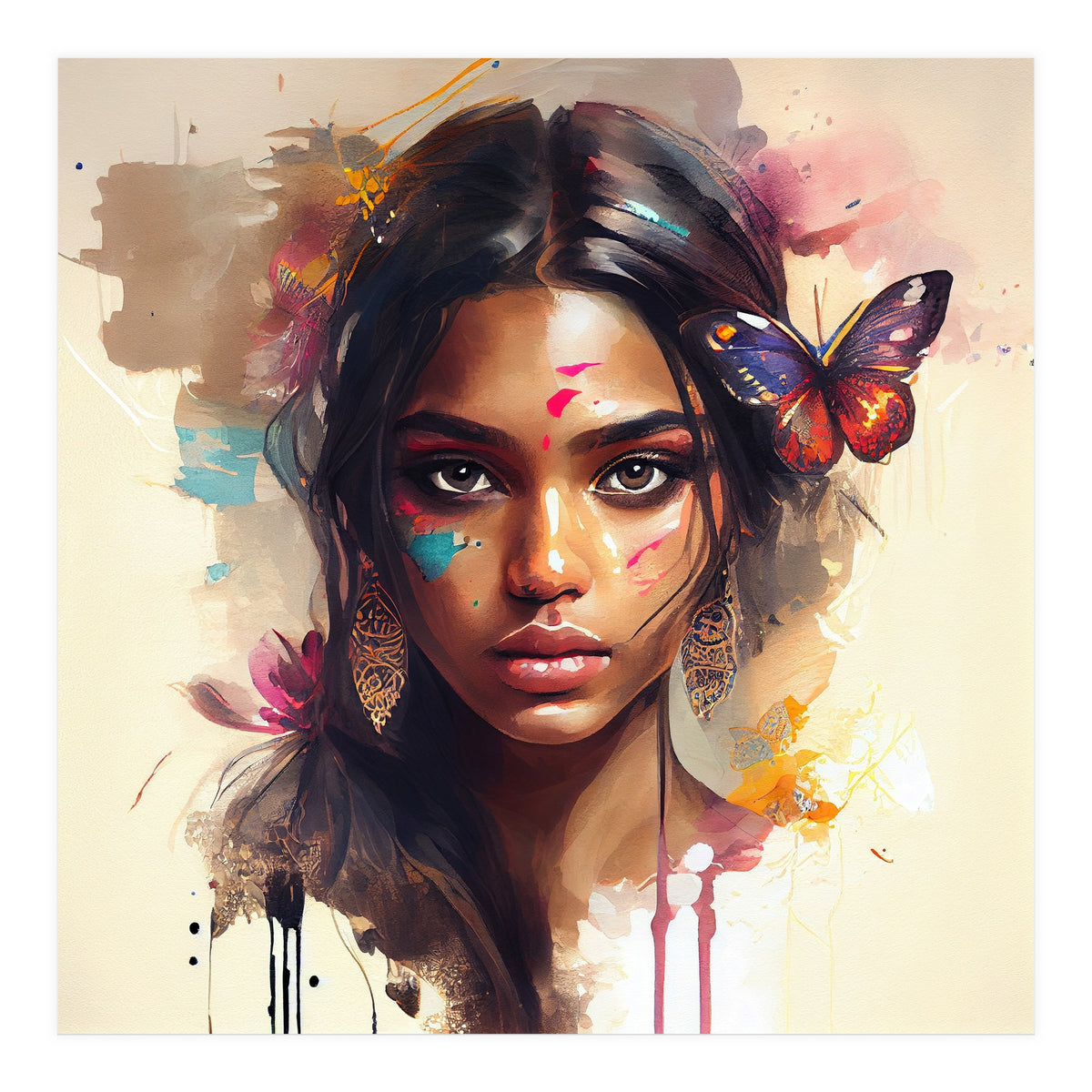 Watercolor Hindu Woman #1 (Print Only)