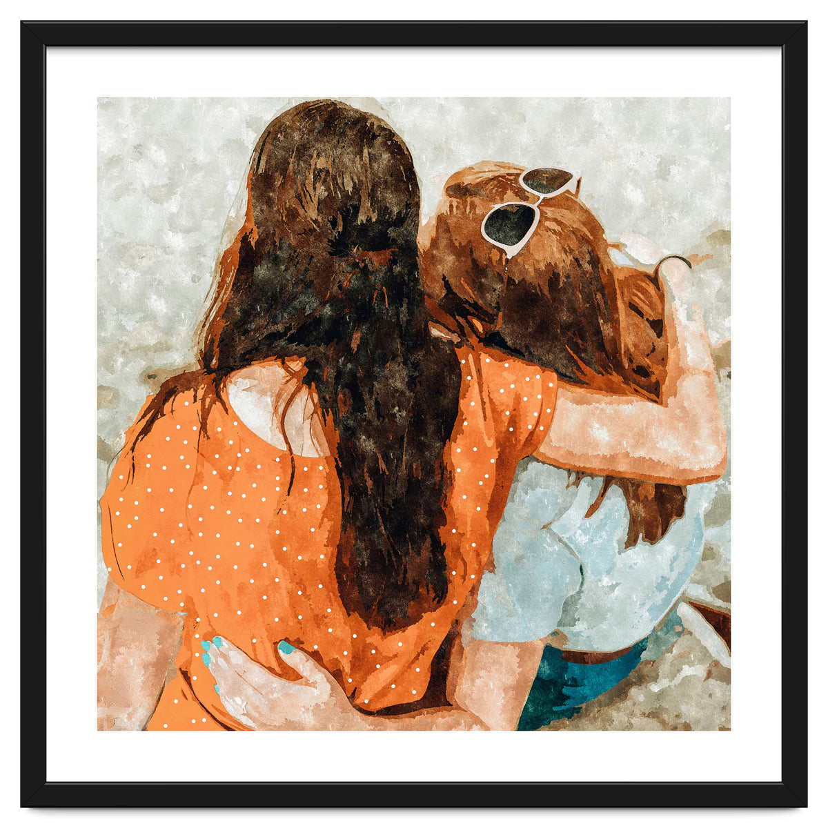 Soul Sisters | Modern Bohemian Friendship BFF Fashion | Friends Companion Summer Travel Painting