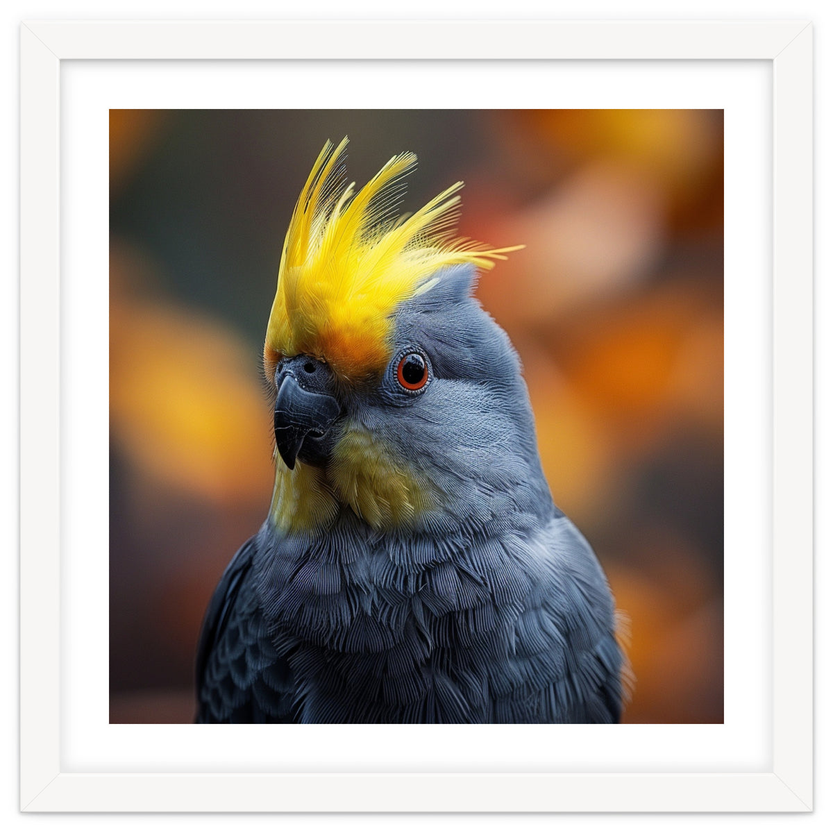 Close-up Portrait of a Yellow Cockatoo in the Wild.