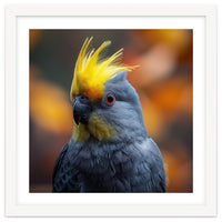 Close-up Portrait of a Yellow Cockatoo in the Wild.