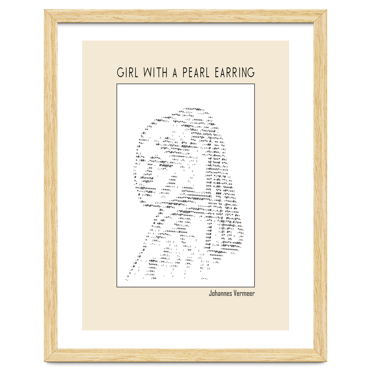Girl With A Pearl Earring Johannes Vermeer Ascii Art