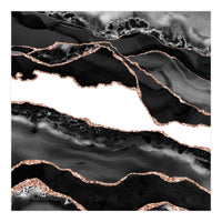 Black & Rose Gold Agate Texture 06  (Print Only)