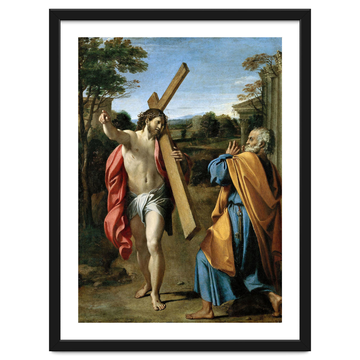 Annibale Carracci / 'Domine, quo vadis?', c. 1602, Oil on panel, 77.4 x 56.3cm. AGOSTINO CARRACCI.