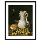 Luis Egidio Meléndez: 'Still Life with Small Pears, Bread, White Pitcher, Glass Bottle, and.., 1760. thumbnail