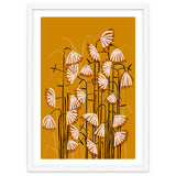 Linocut Flower Meadow Mustard Yellow thumbnail