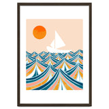 Set Sail, Ocean Boat Sailing Travel, Sea Cruise Summer Waves, Graphic Design Bohemian Modern Eclectic thumbnail