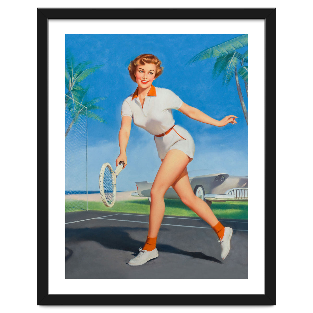 Pinup Girl On The Tennis Course