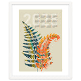 Calendar 2025 colorful fern leaves thumbnail