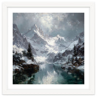 Majestic Snow-Capped Alpine Peaks Reflecting