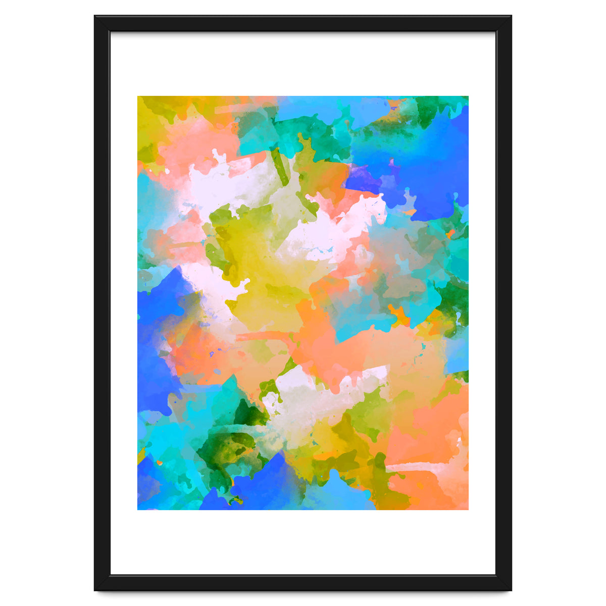The Power Of Faith, Abstract Watercolor Painting, Pastel Bohemian Colorful Eclectic, Blush Sky 70s Playful