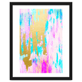Meraki, Abstract Gold Painting, Colorful Graphic Design, Golden Pink Blue Eclectic Luxe Illustration thumbnail