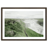 Tourists walking along the waterfall - Iceland thumbnail
