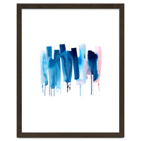 Abstract Watercolor Stripes Minimal Blue