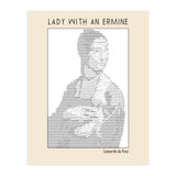 Lady With An Ermine – Leonardo Da Vinci Ascii Art (Print Only) thumbnail