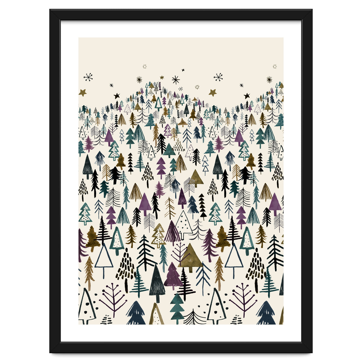 Mountain Forest Trees Winter