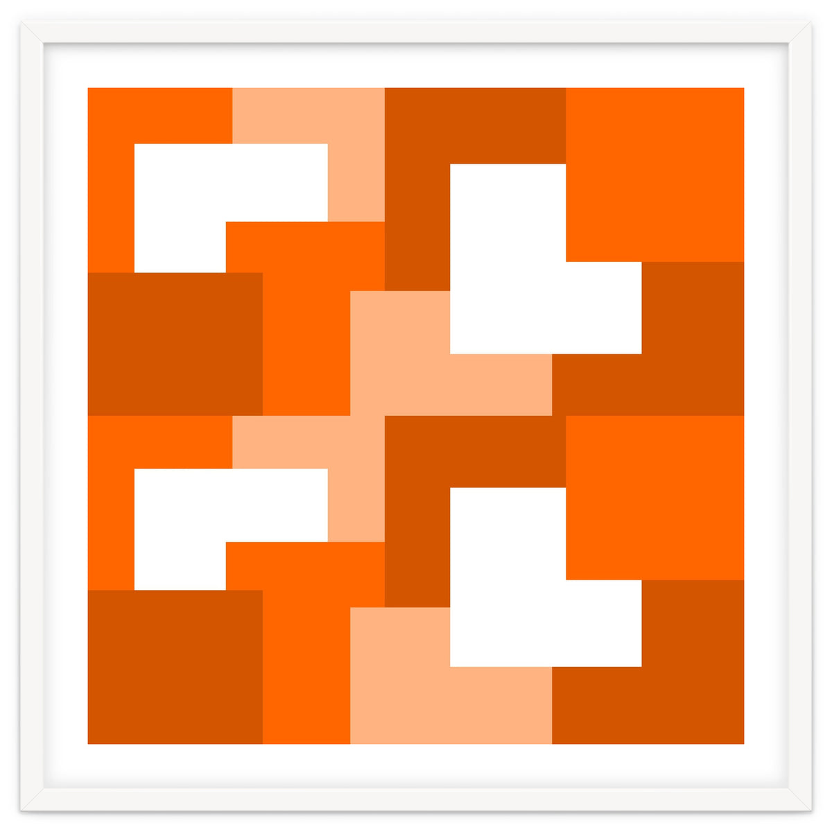 Orange Abstract Square Tiles