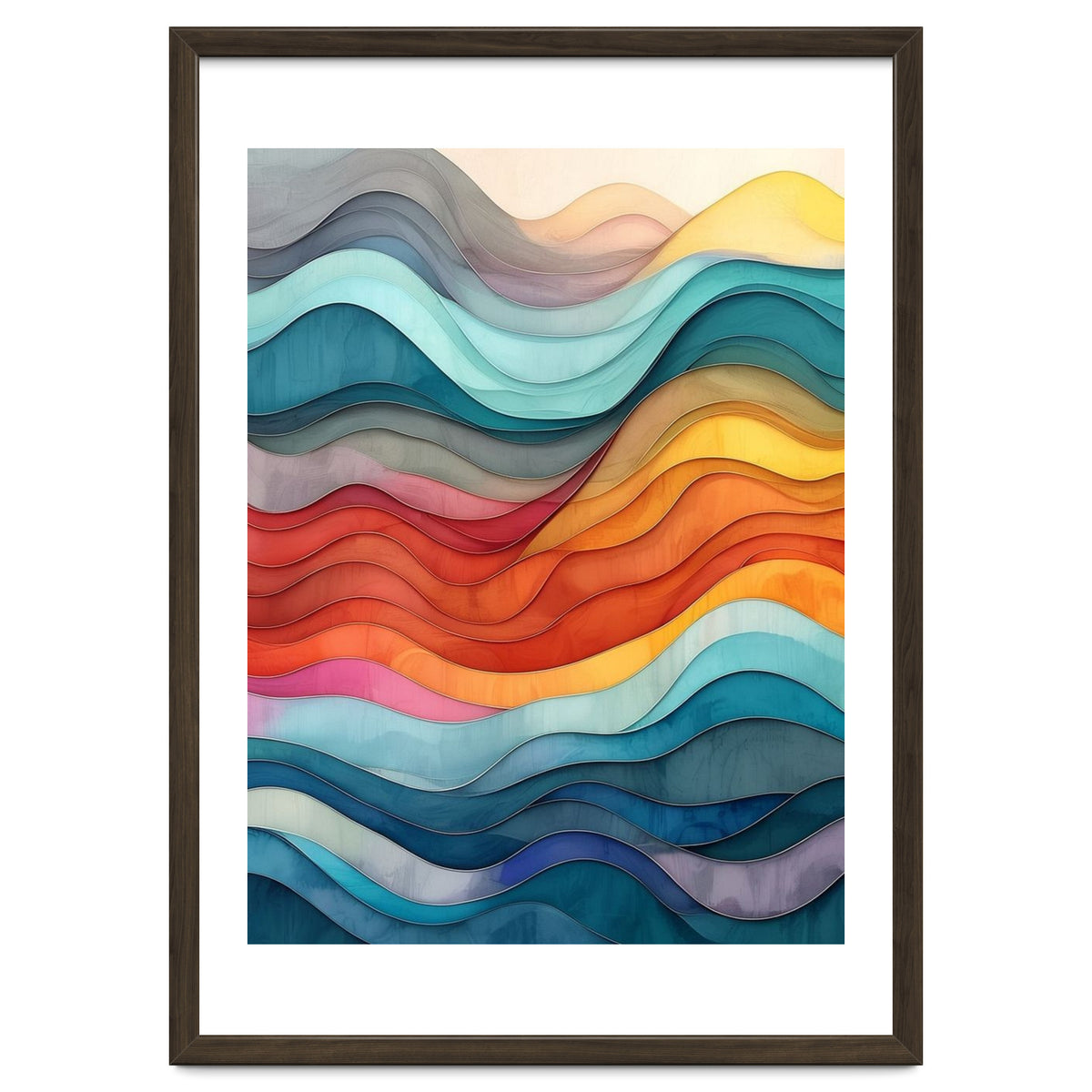 Abstract Layered Wave Landscape