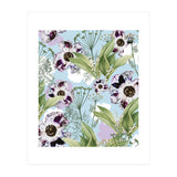 Kaya | Powder Blue Pastel Snowy | Vintage Botanical Floral Boho Garden | Spring Blossom (Print Only) thumbnail
