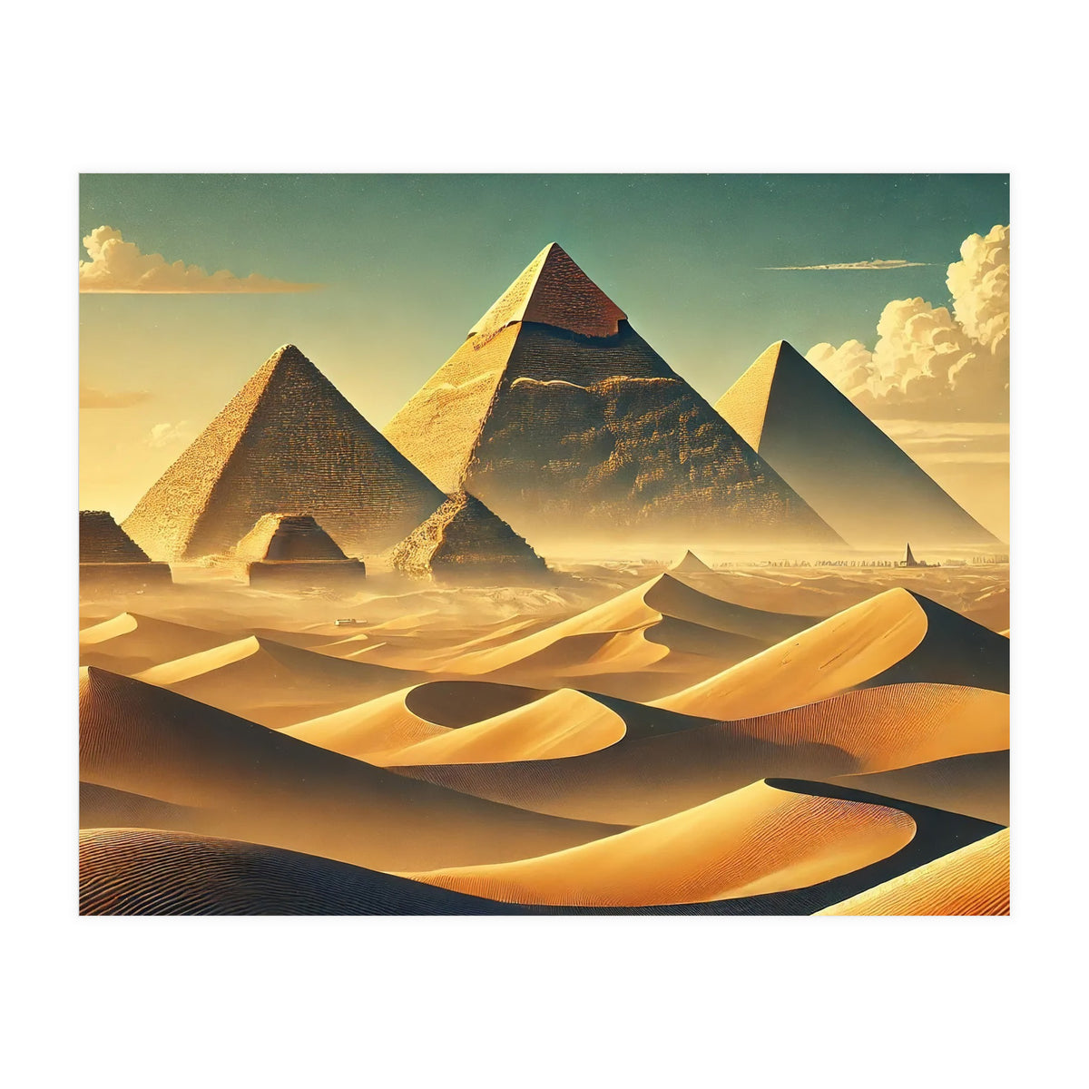 Vintage Egypt, Pyramids Of Giza Poster (Print Only)