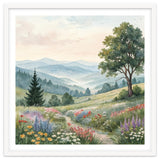 Serene Mountain Meadow Watercolor Landscape thumbnail