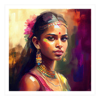 Golden Garland Sinhalese Portrait (Print Only)
