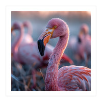Close Up Of A Pink Flamingo Bird In Natural Light (Print Only)