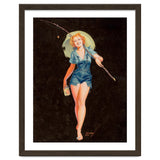 Happy Pinup Girl With A Fishing Stick thumbnail
