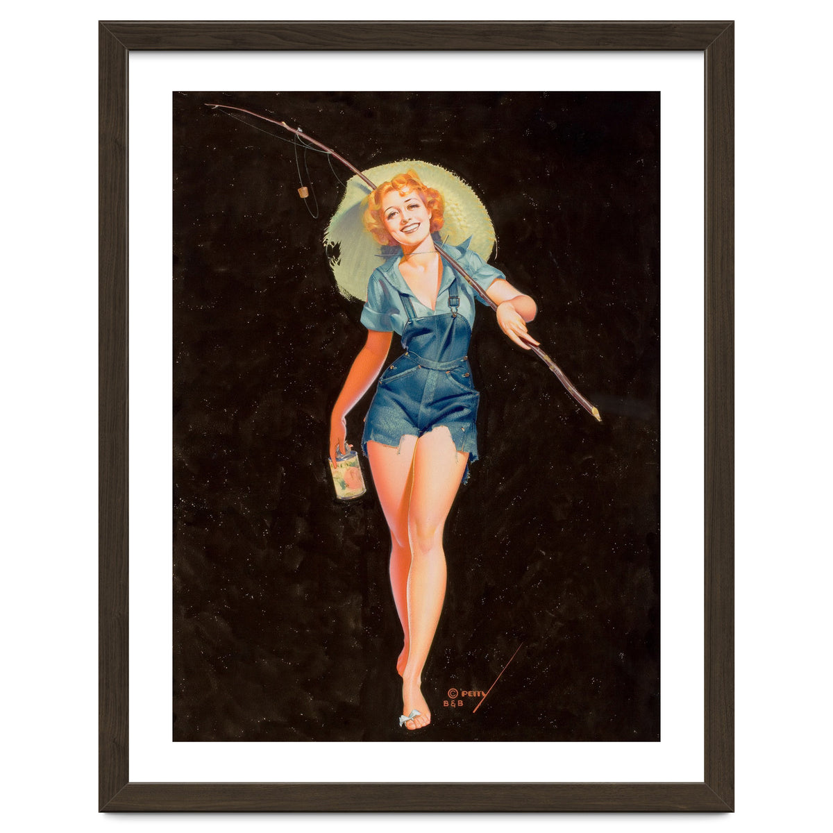 Happy Pinup Girl With A Fishing Stick