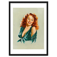 Portrait Of A Redhead Pinup Woman