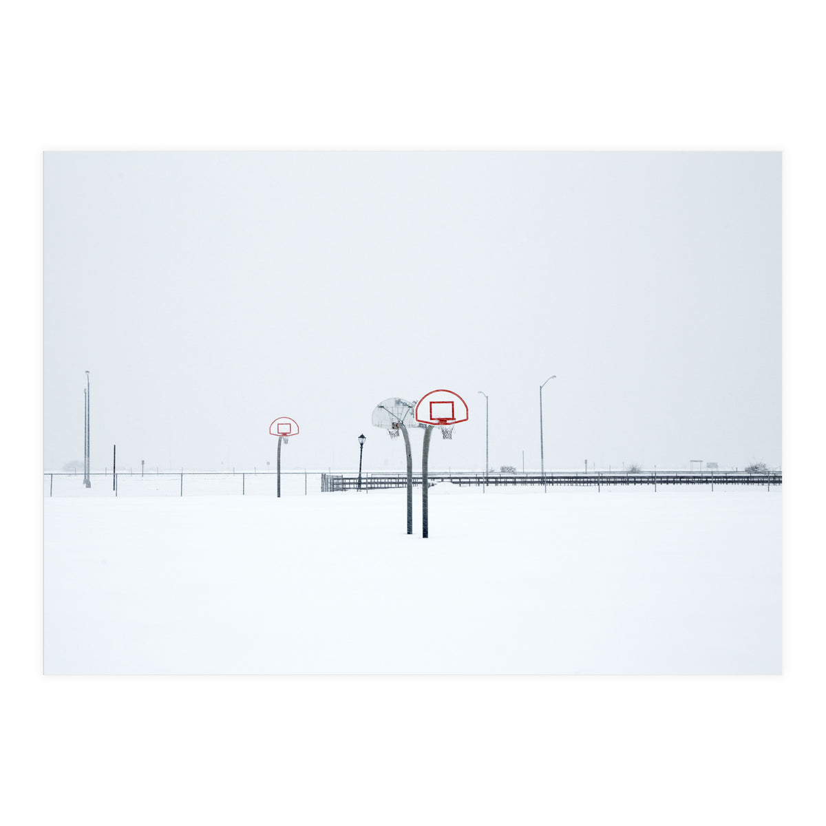 Snow-covered Basketball court (Print Only)