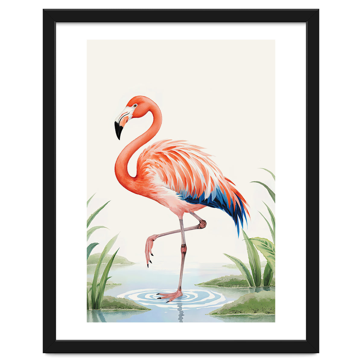 Flamingo Watercolor Illustration