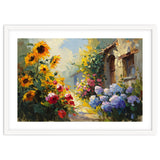 Vibrant Summer Cottage Garden Oil Painting thumbnail
