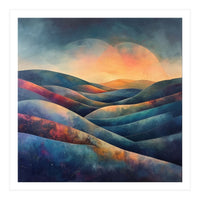 Abstract Ethereal Rolling Hills at Sunset (Print Only)