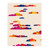 Totem Clouds, Colorful Sky Vibrant Eclectic Bohemian, Abstract Positivity Good Vibes Boho Contemporary Modern Painting (Print Only) thumbnail
