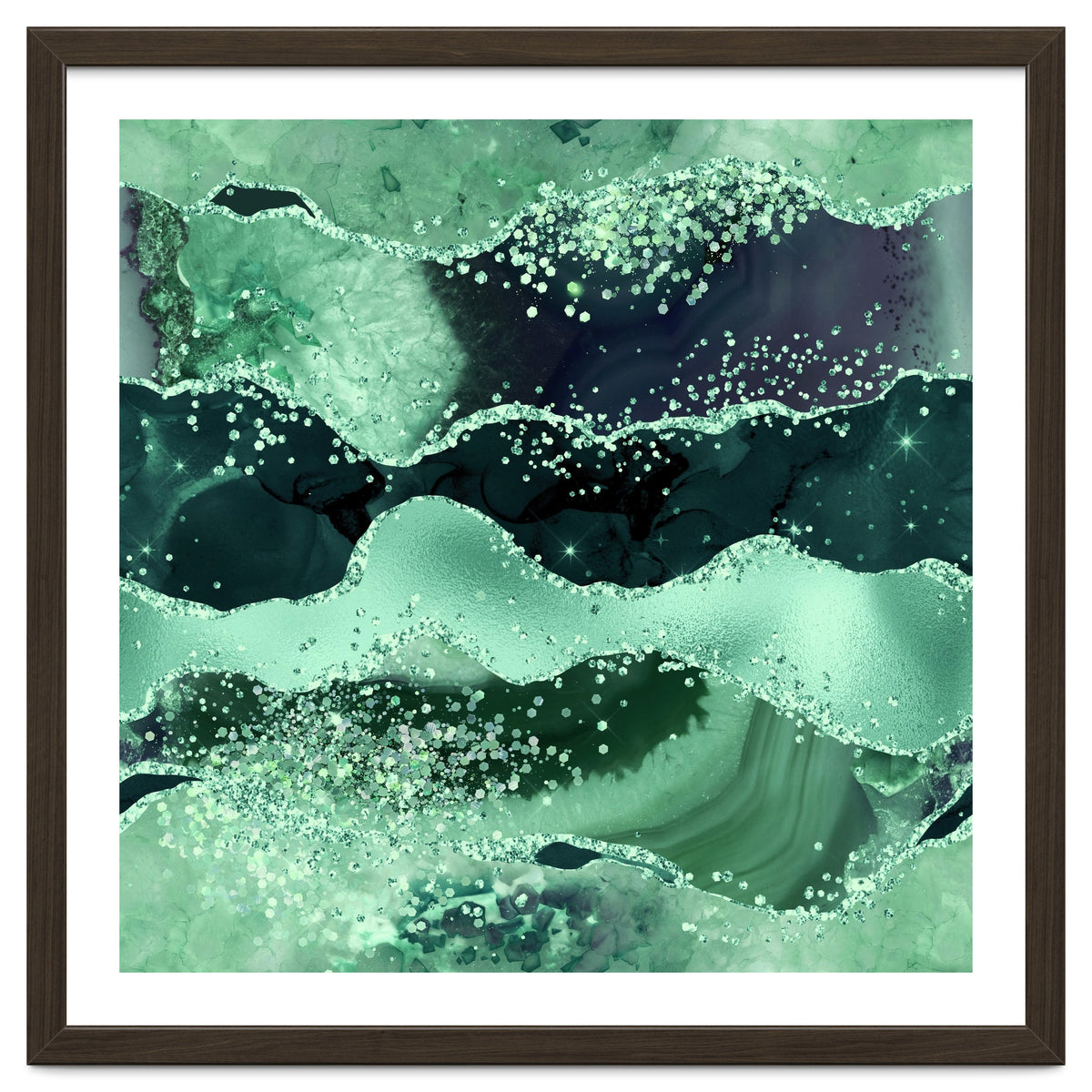 Emerald Glitter Agate Texture 06