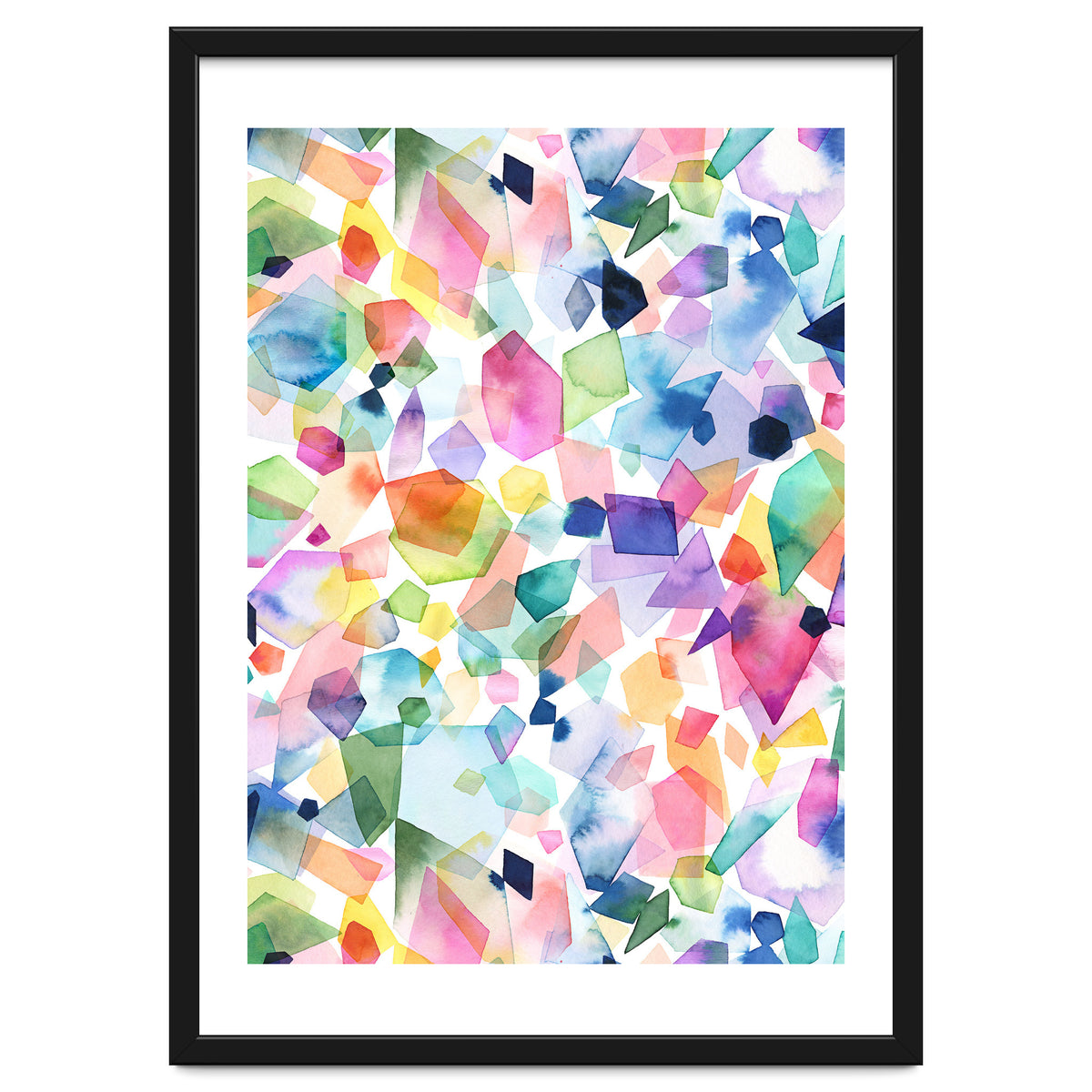 Colorful Watercolor Crystals and Gems