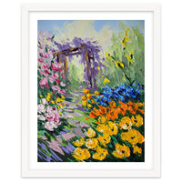 Sun-Drenched Garden Pergola Oil Painting
