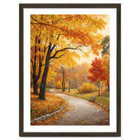 Original Autumn Park Landscape Oil Painting Style