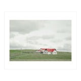 Red roof house on the green hill - Iceland (Print Only) thumbnail