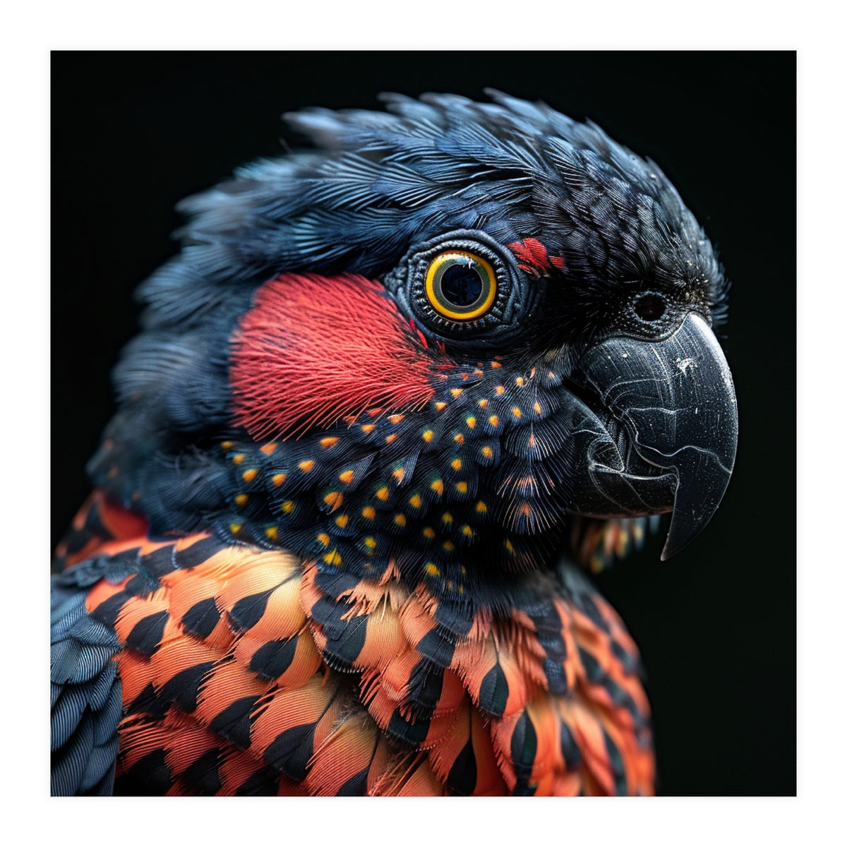Close Up Portrait Of A Colorful Exotic Parrot (Print Only)