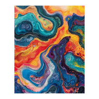 Vibrant Fluid Acrylic Pour Abstract Art (Print Only)