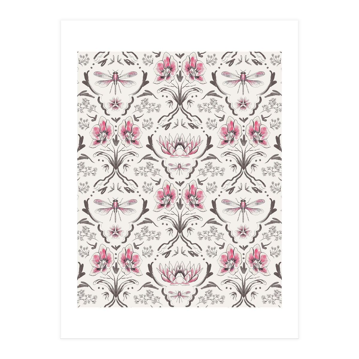Bohemian Garden Pink Pattern (Print Only)