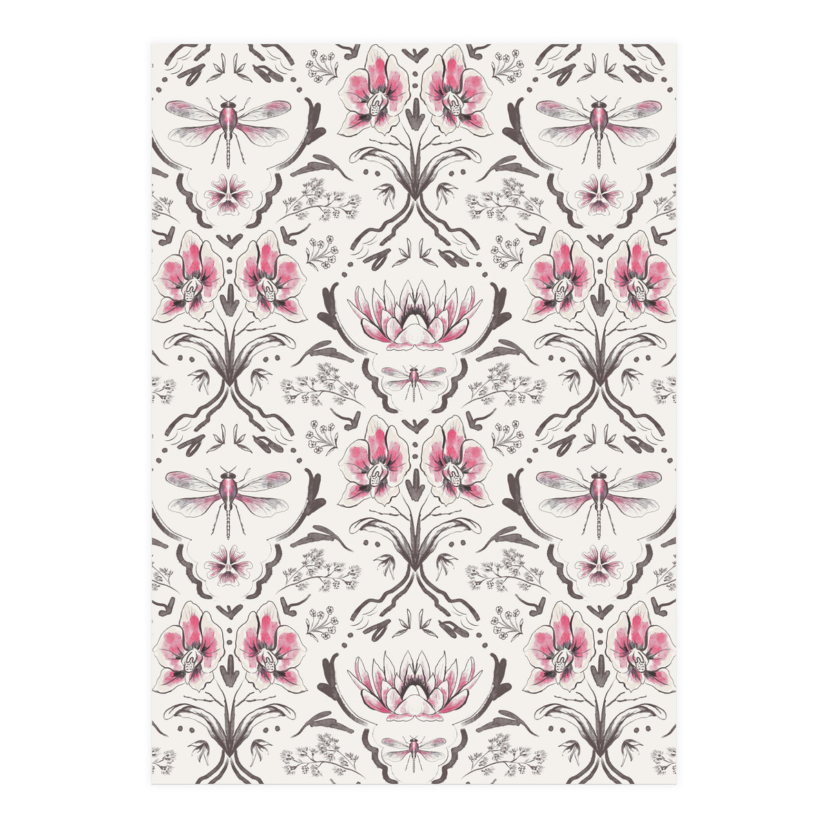 Bohemian Garden Pink Pattern (Print Only)