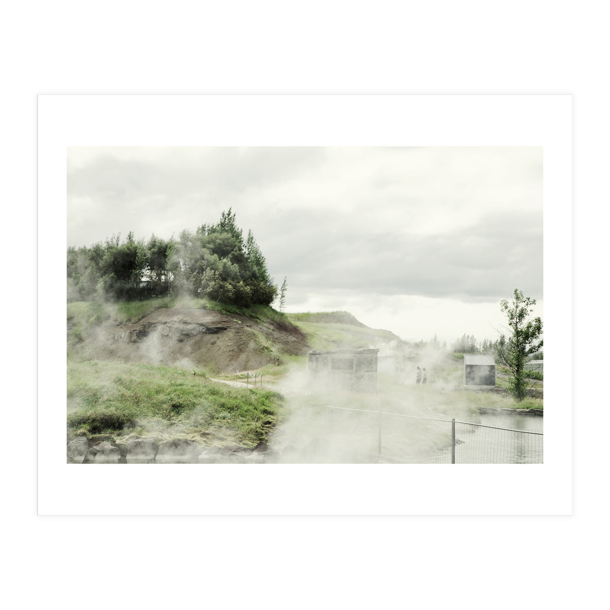 A natural hot spring landscape where steam rises - Iceland  (Print Only)