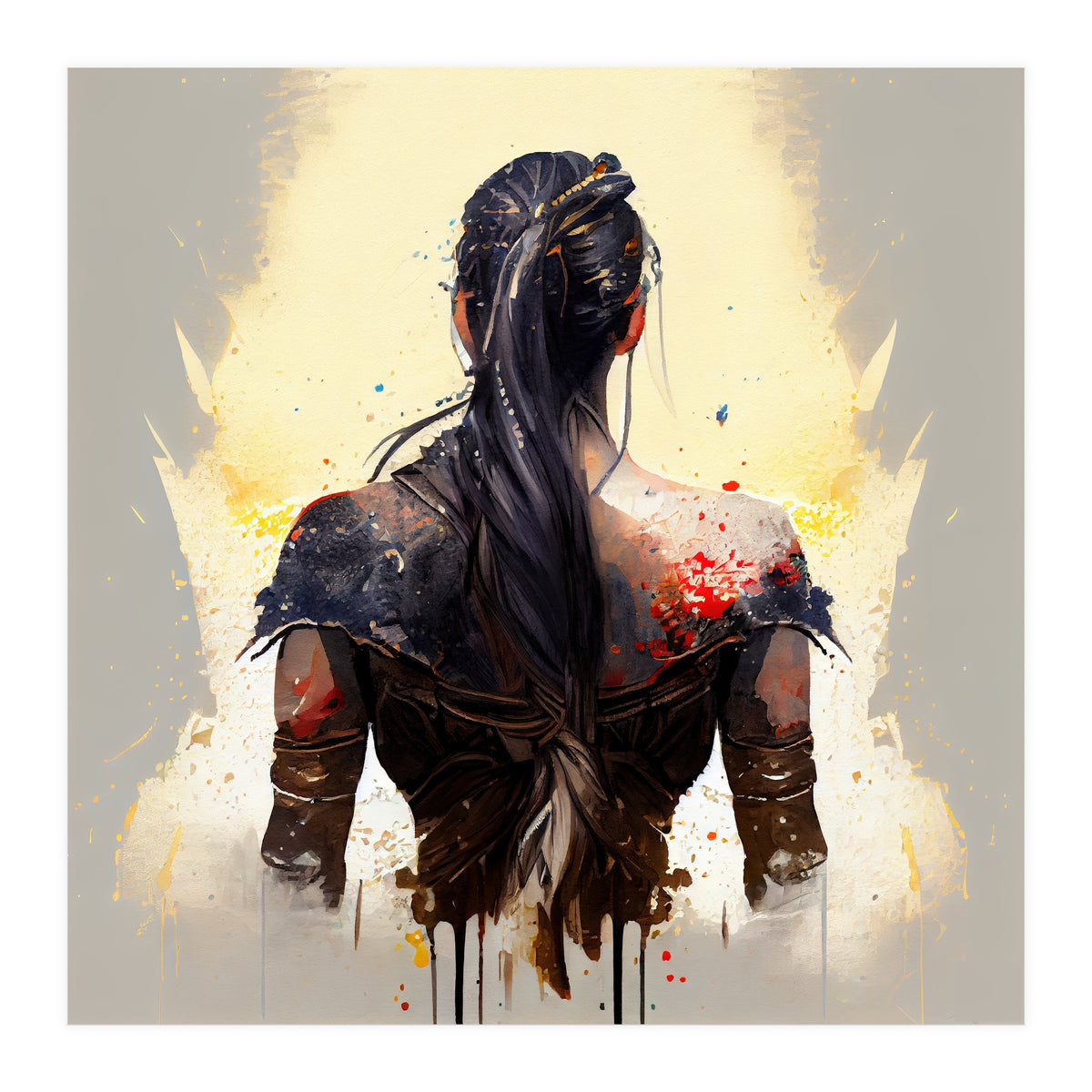 Warrior Woman From Behind (Print Only)