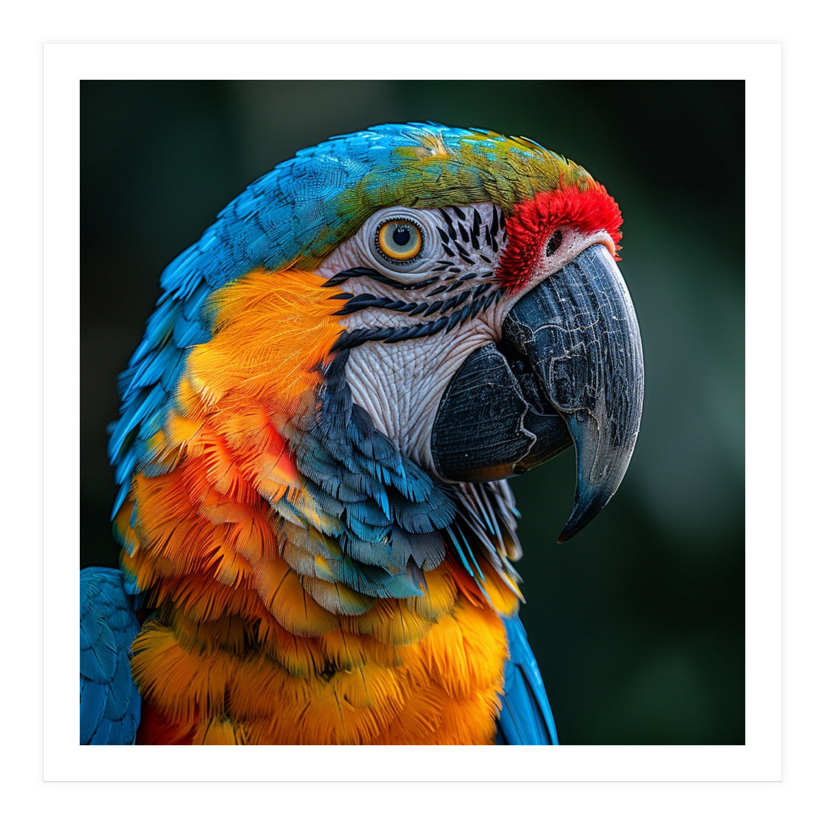 Close Up Of A Colorful Macaw Parrot (Print Only)