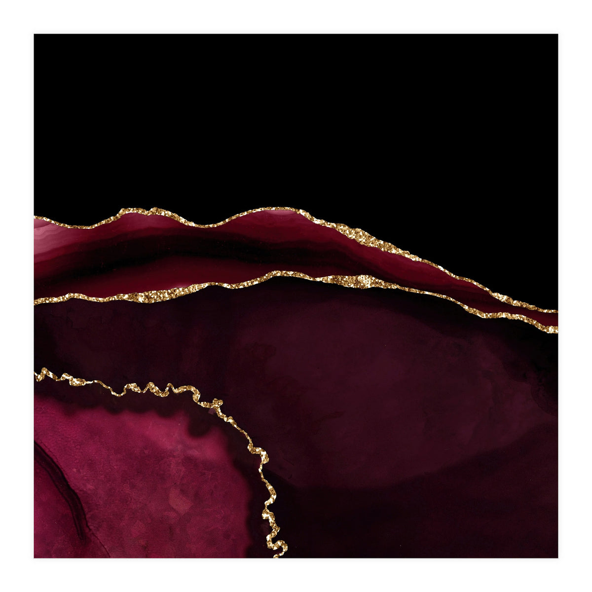 Burgundy & Gold Agate Texture 05 (Print Only)