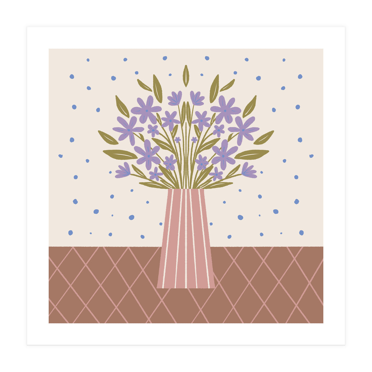Flower Vase Mocha Mousse (Print Only)